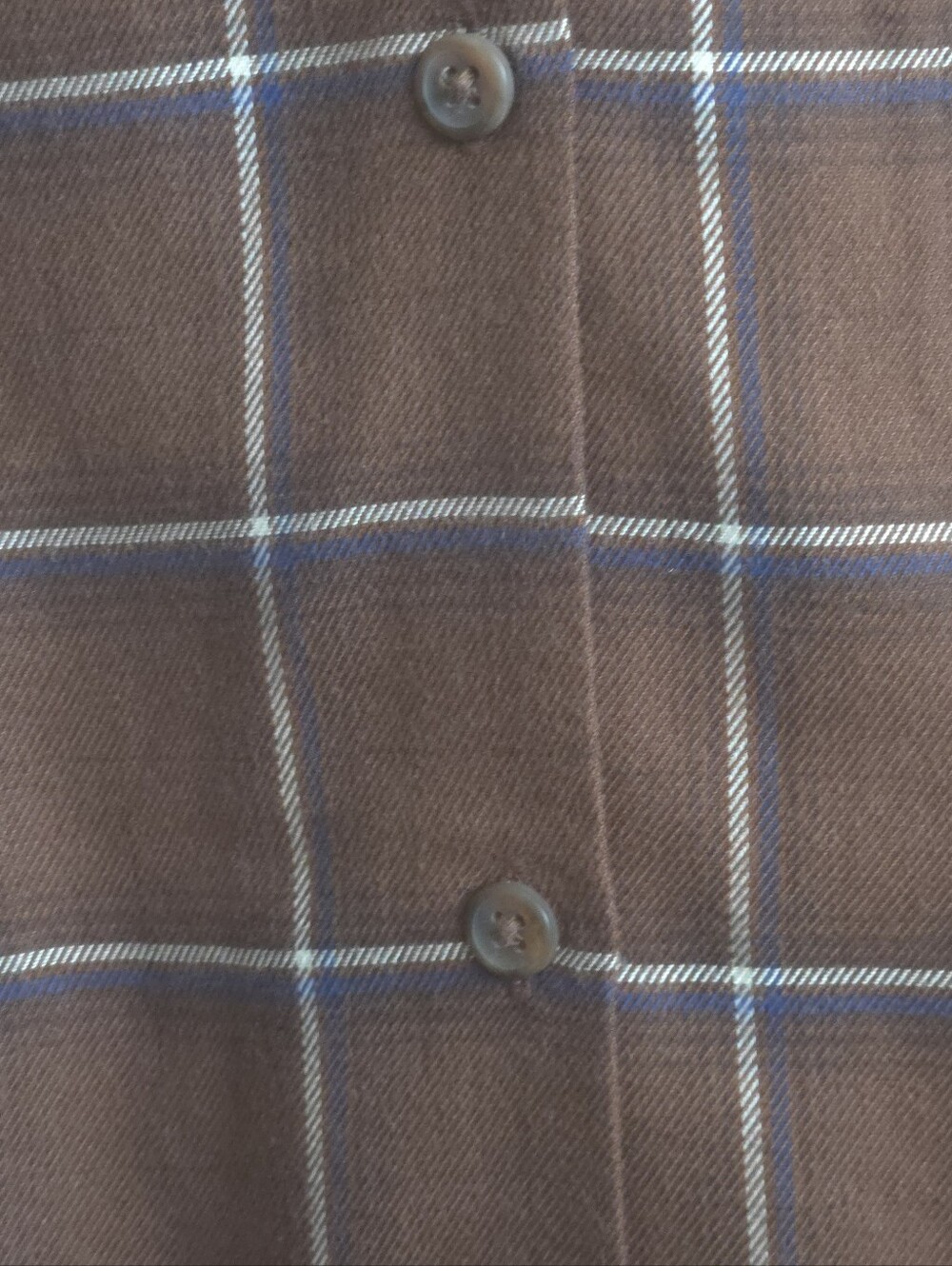 Uniqlo Brown Plaid Open Collar Flannel Shirt Size Large L Windowpane Grid - Picture 5 of 11